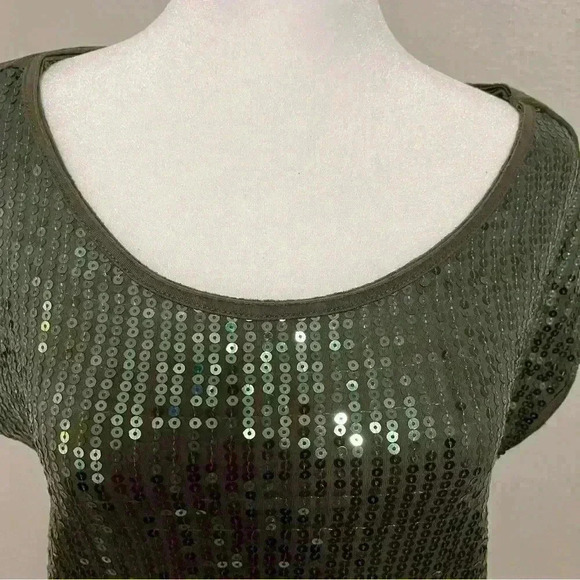 Willi Smith green sequin top size small - Picture 2 of 13